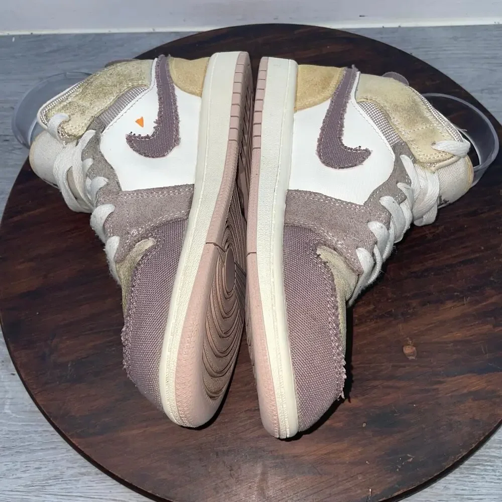 Nike Air Jordan 1 Mid SE Craft PS Kids Size 2Y Inside Out Taupe Shoes DZ4468-102